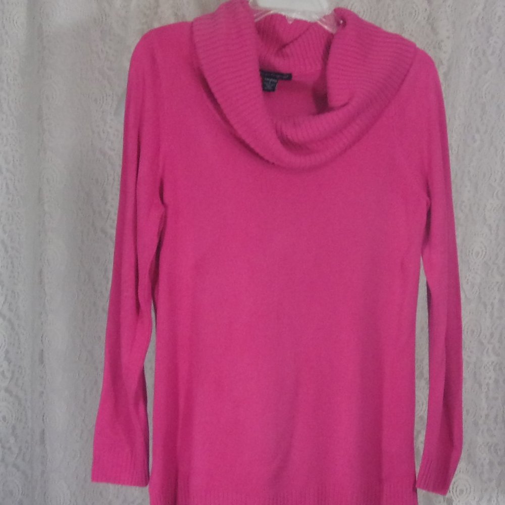 Hot Pink Cowl Neck Sweater, size L, NWOT  Designer Originals